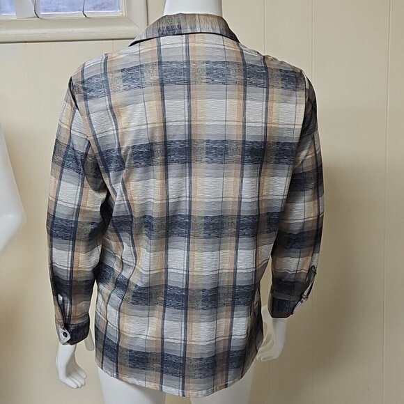 Vtg 60s 70s Disco Shirt Mens XL Big Collar Polyester Groovy Styled in California - Picture 3 of 9